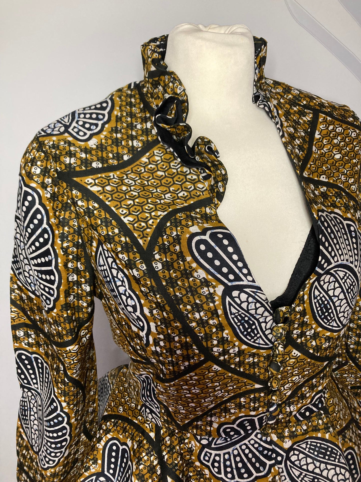 AFRICAN PRINT SKIRT & LONG SLEEVED TOP